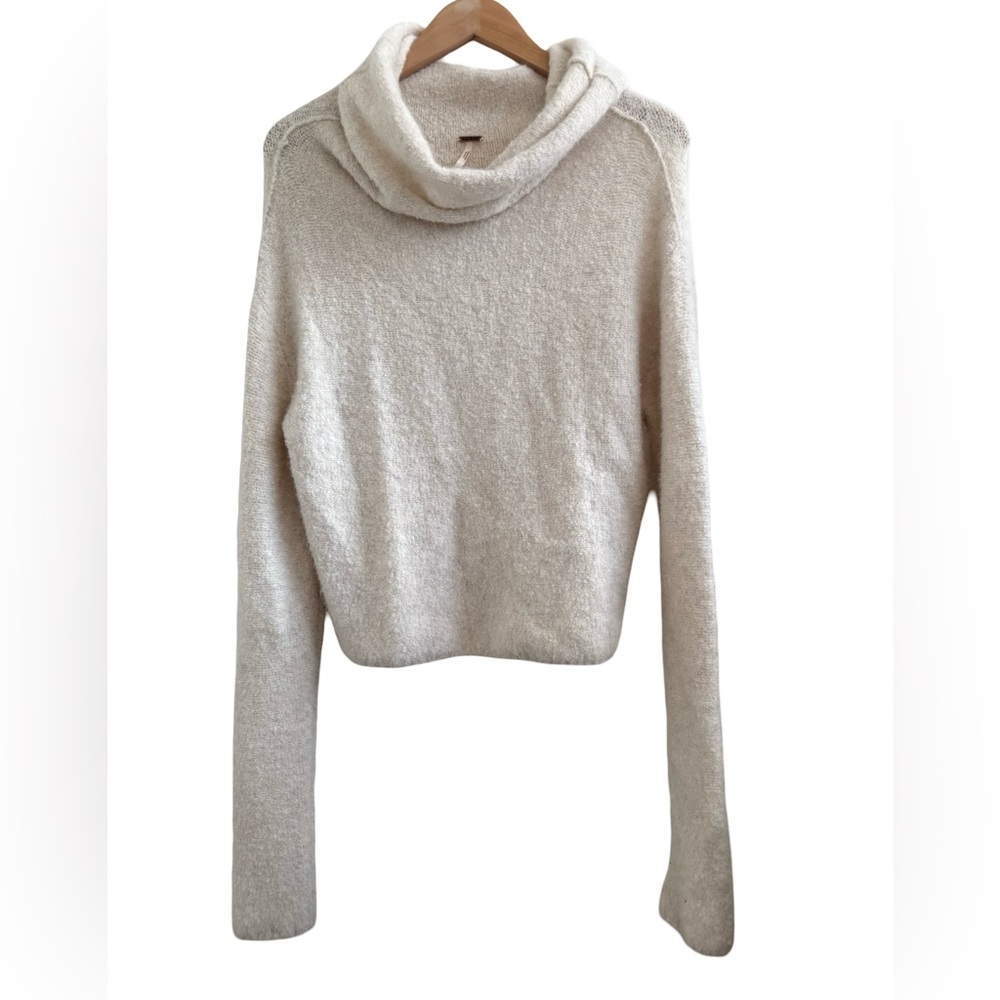 Free People Stormy Ivory Cozy Cream Cowl Turtleneck Sweater S